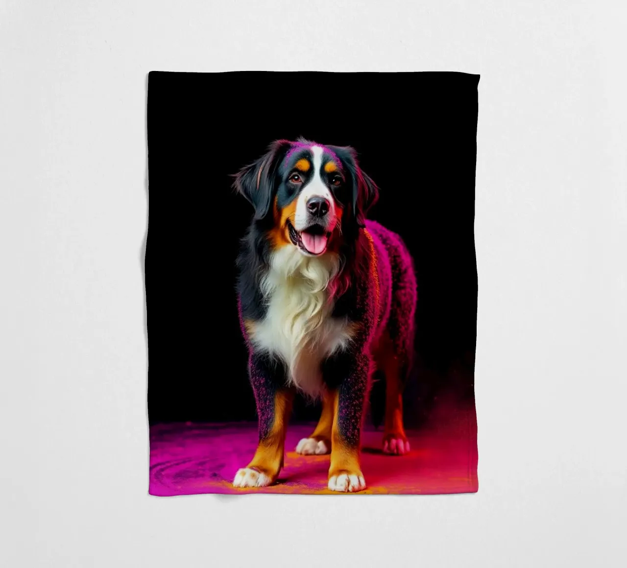 De kleurrijke Berner Sennenhond #157 fleecedeken van Yumis.Beargang.and.Me