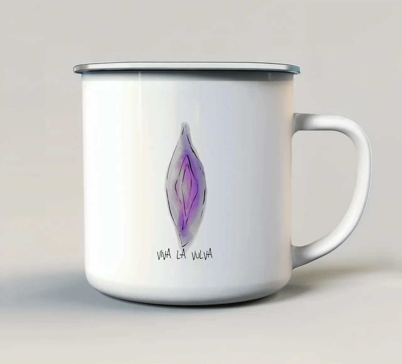 VIVA LA VULVA. taza de esmalte de FRICKE DESIGN