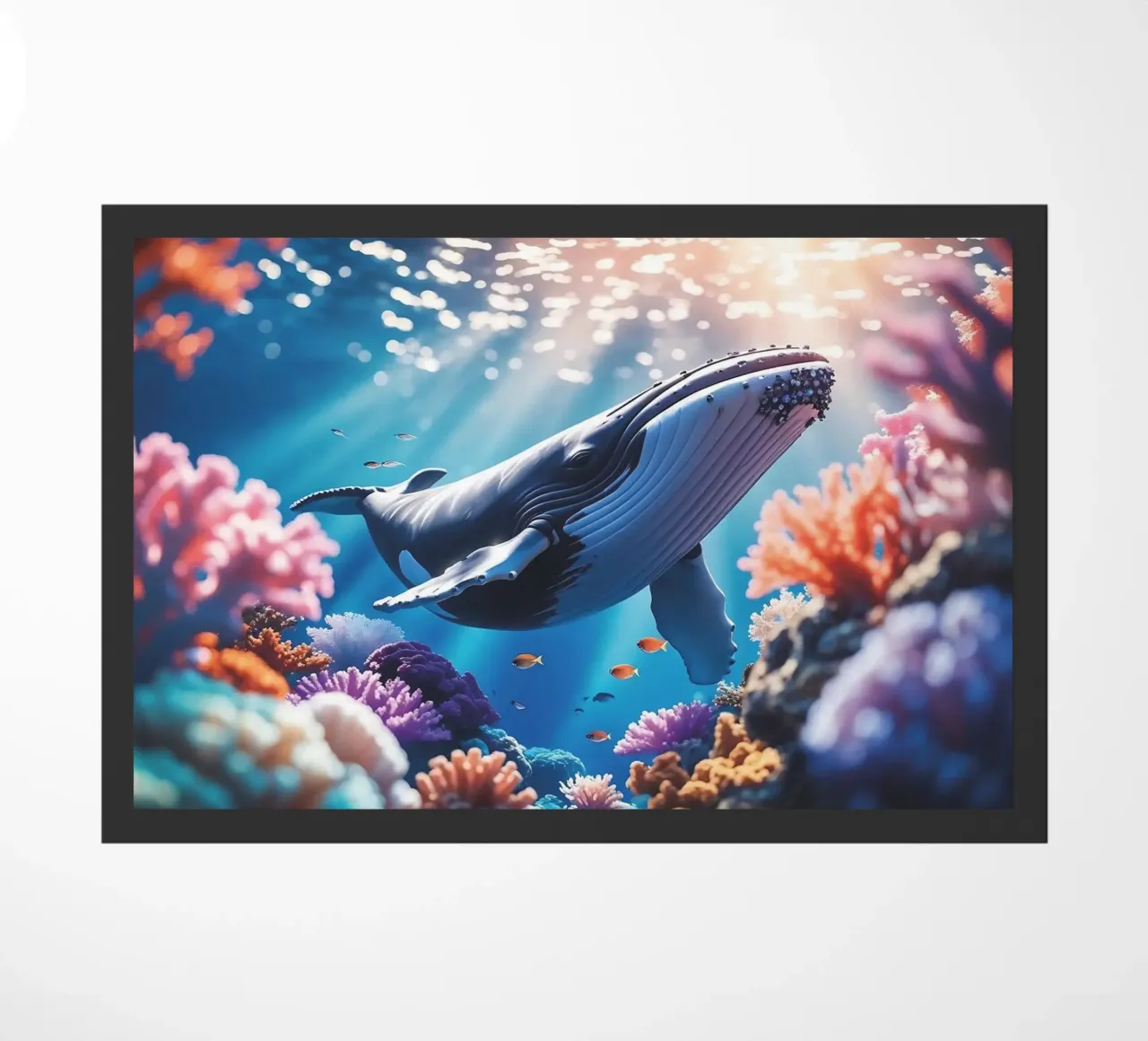 🪸🐳 Megattera lungo la barriera corallina (1) zerbino da Trinkets NL Design Studio