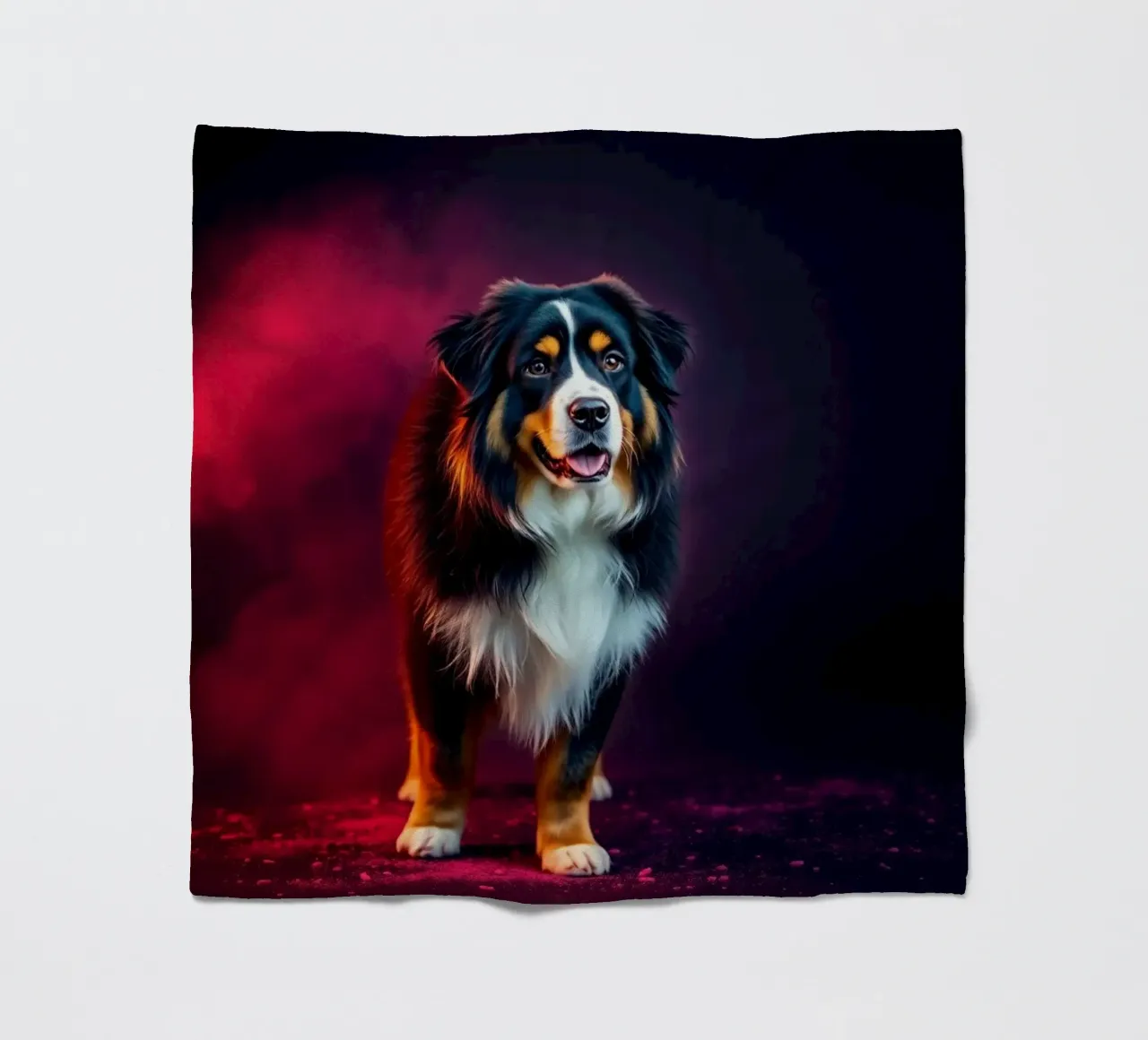 The colorful Bernese Mountain Dog #158 fleece blanket by Yumis.Beargang.and.Me