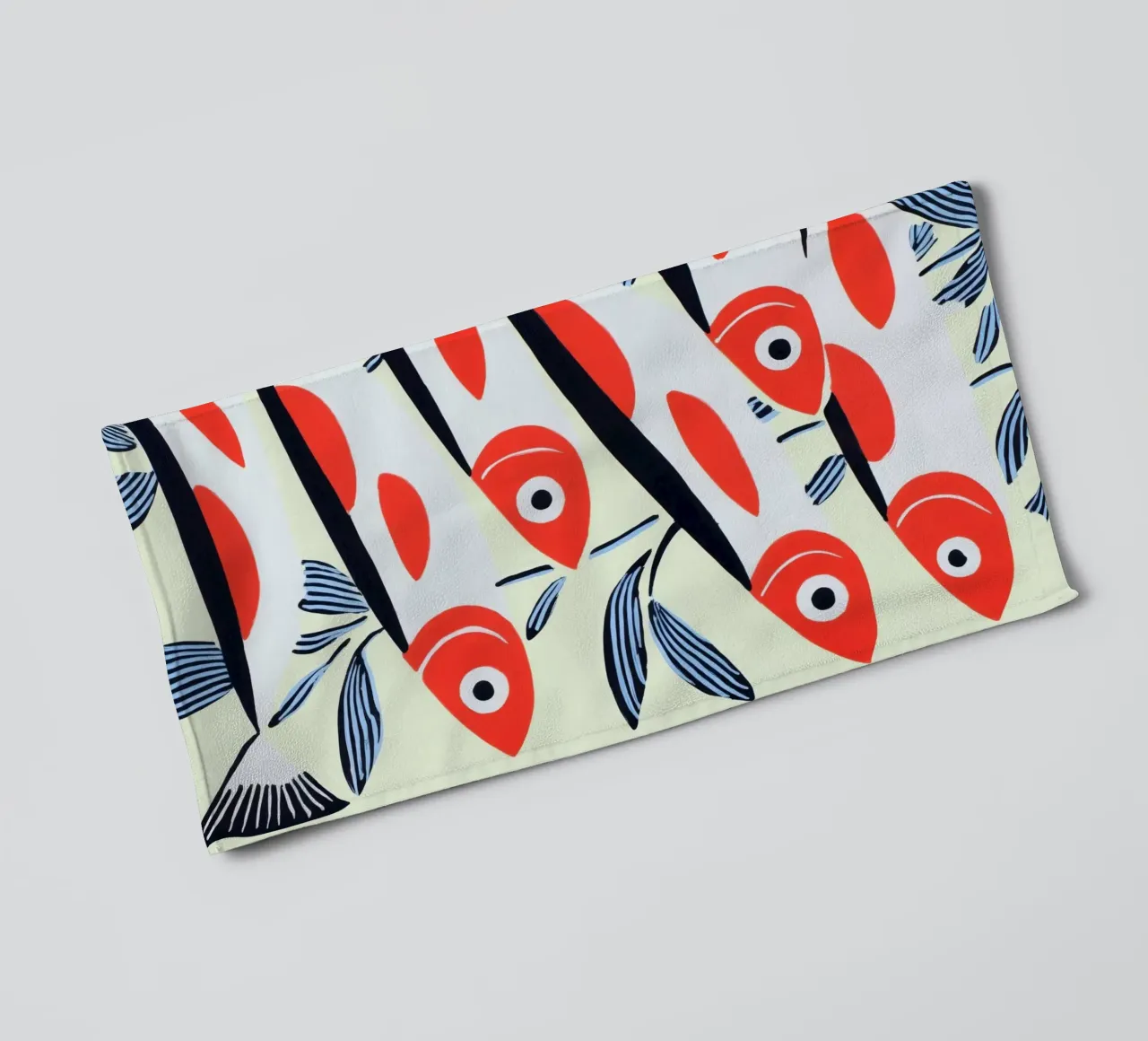 Motif poisson rouge | Design scandinave serviette de bain de Autofocus