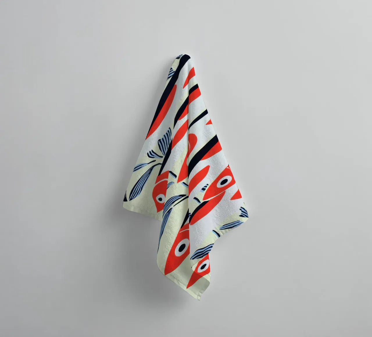 Motif poisson rouge | Design scandinave serviette de bain de Autofocus