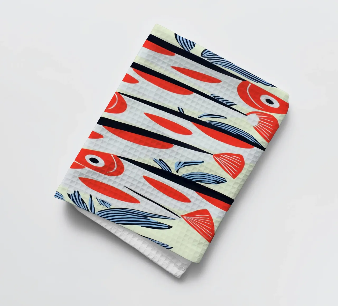 Motif poisson rouge | Design scandinave torchon de Autofocus