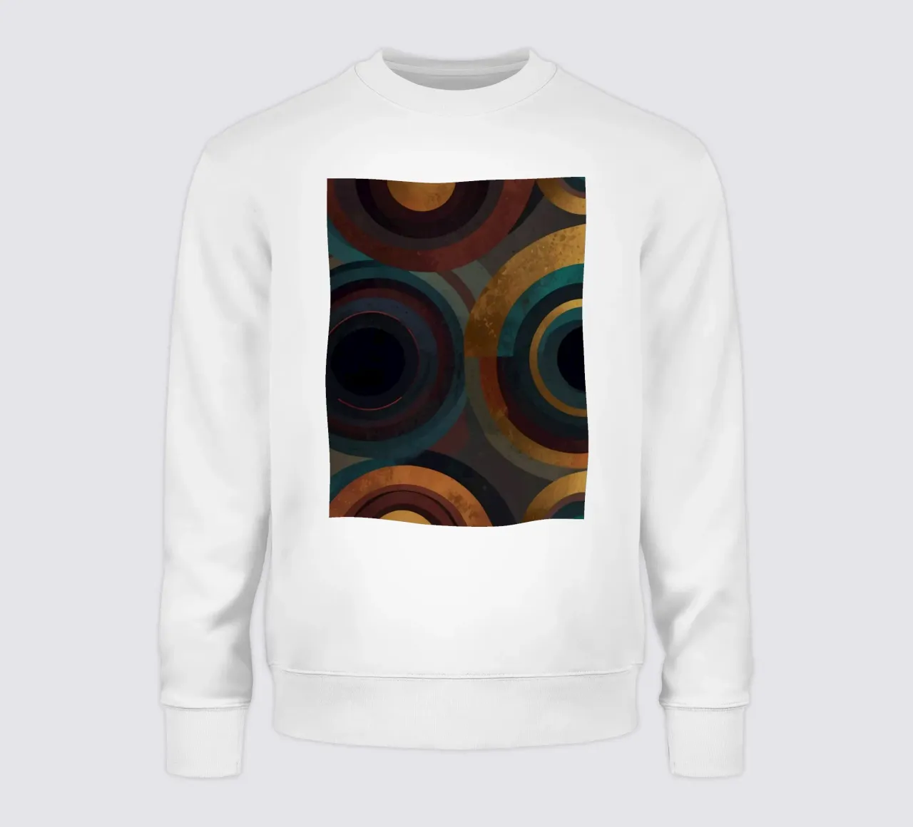 I cerchi geometrici con motivi vivaci creano un'immagine di grande effetto. felpa da DesignDoodle