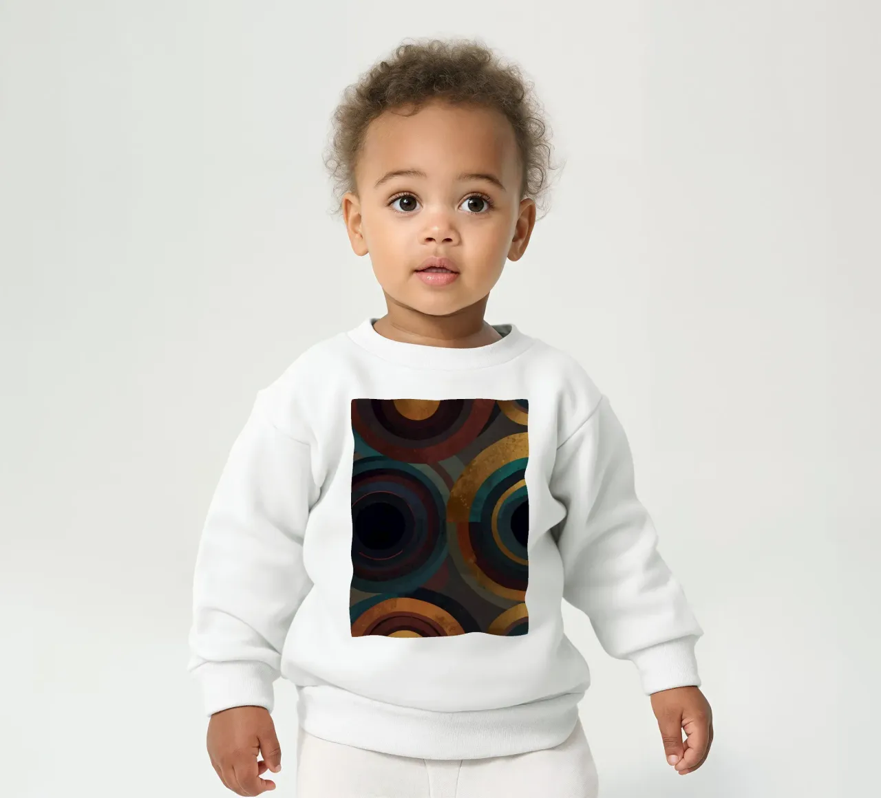 geometric circles in vibrant patterns create a striking visu baby sweatshirt by DesignDoodle