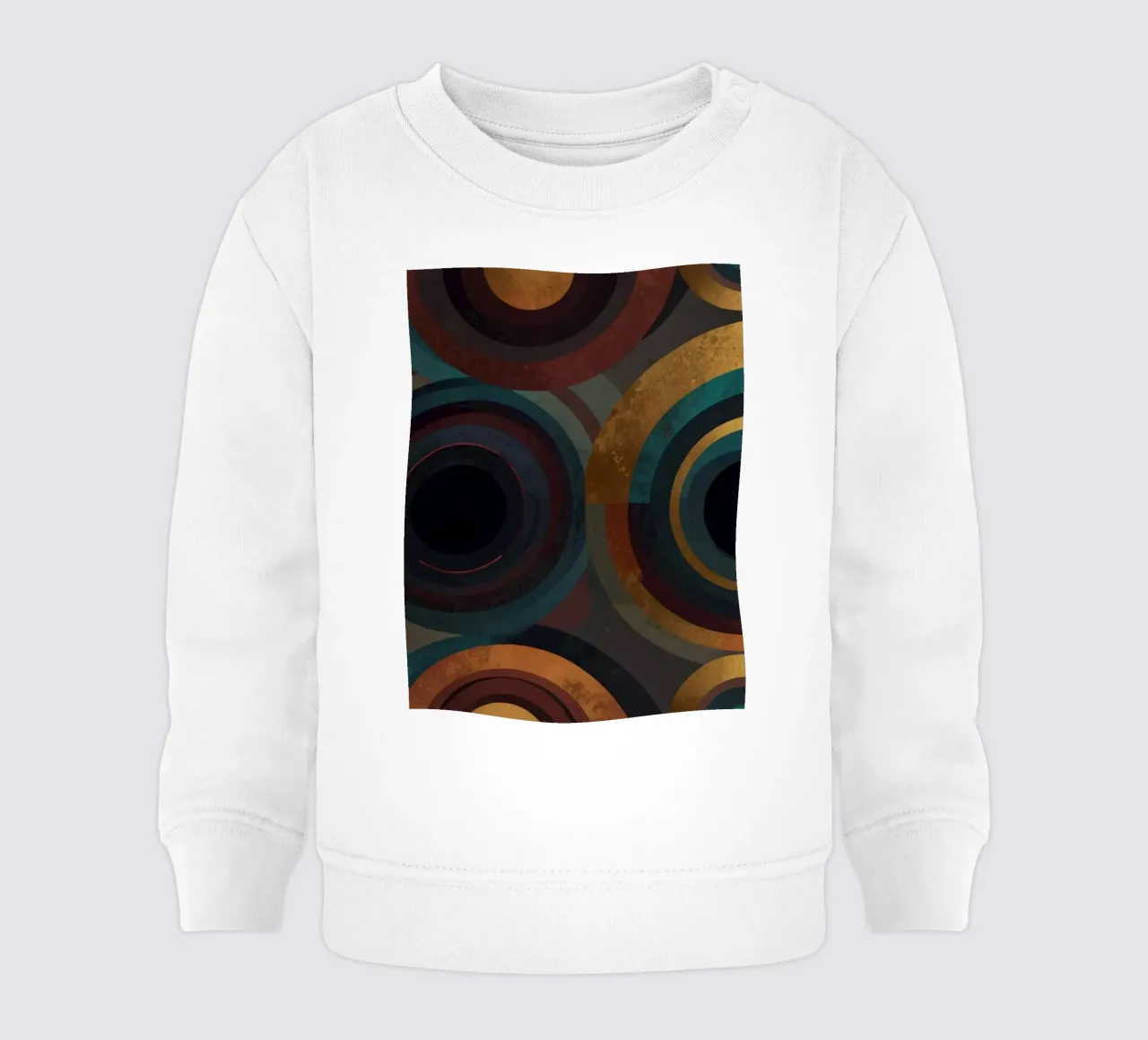 geometric circles in vibrant patterns create a striking visu baby sweatshirt by DesignDoodle