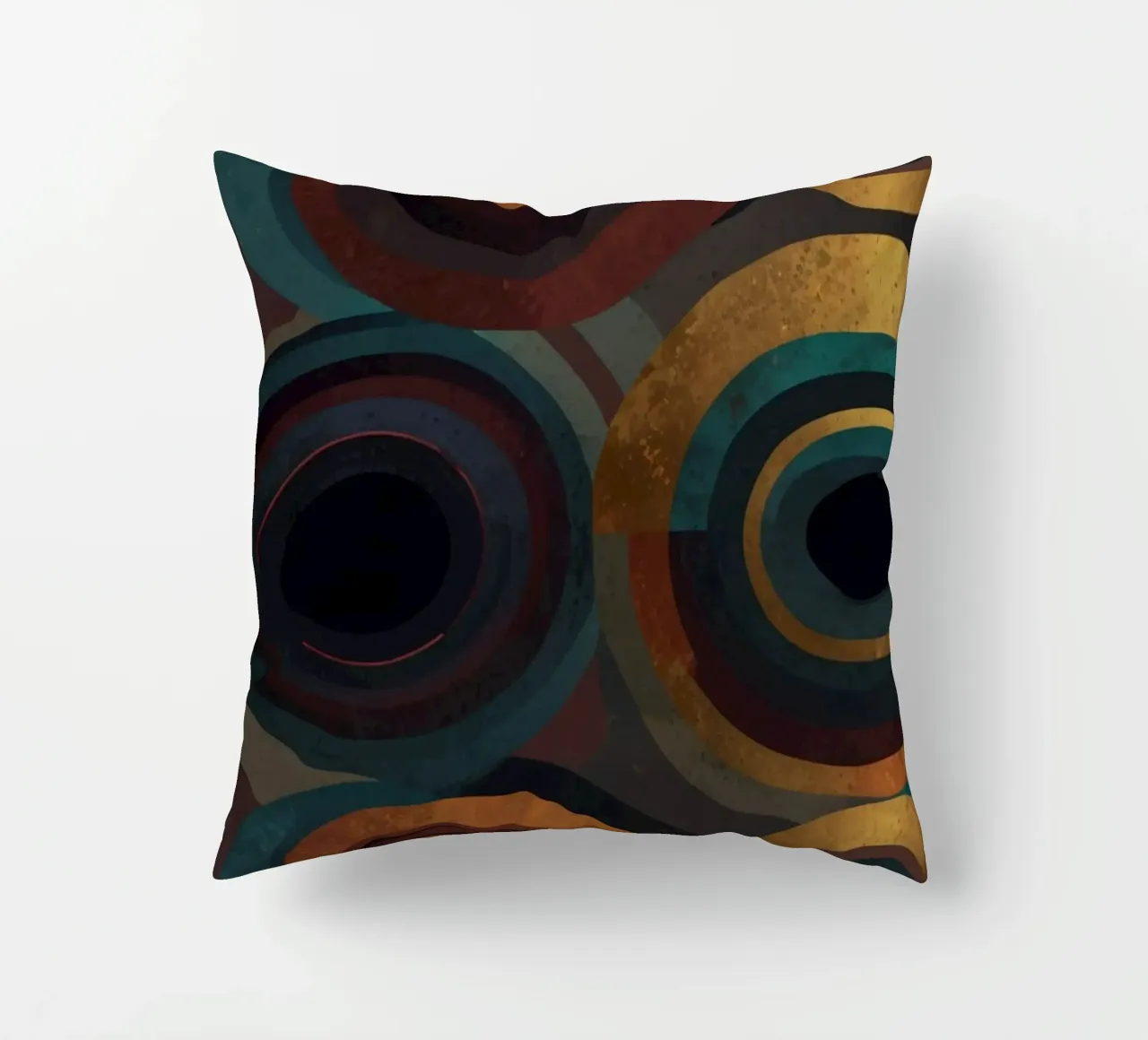 geometric circles in vibrant patterns create a striking visu decorative cushion by DesignDoodle