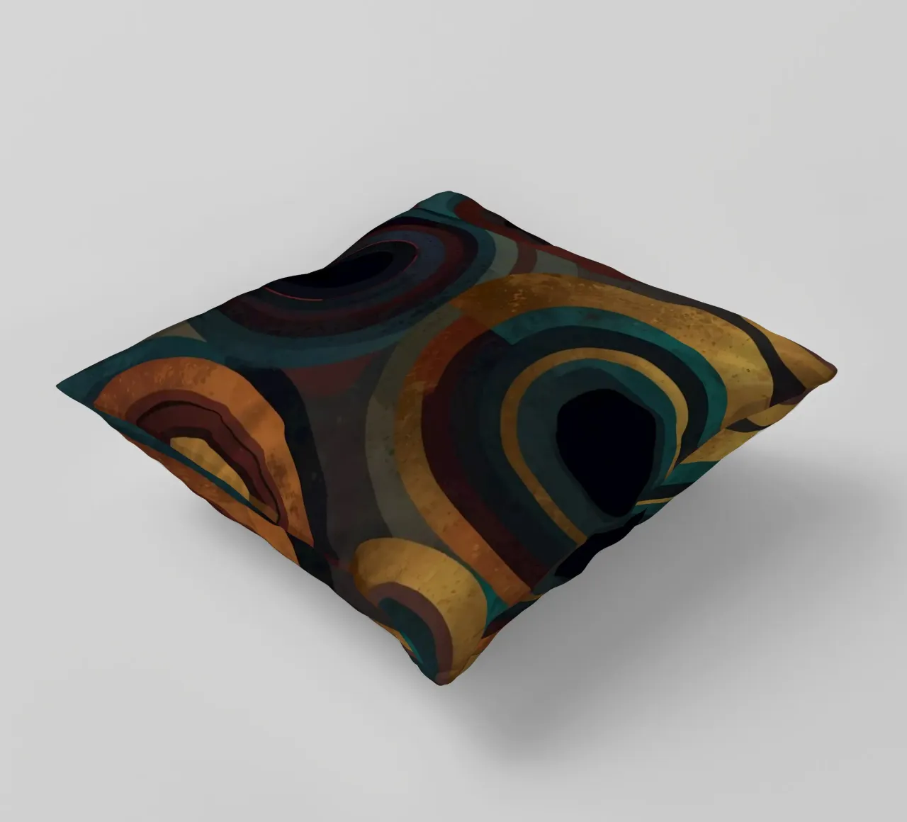 geometric circles in vibrant patterns create a striking visu decorative cushion by DesignDoodle