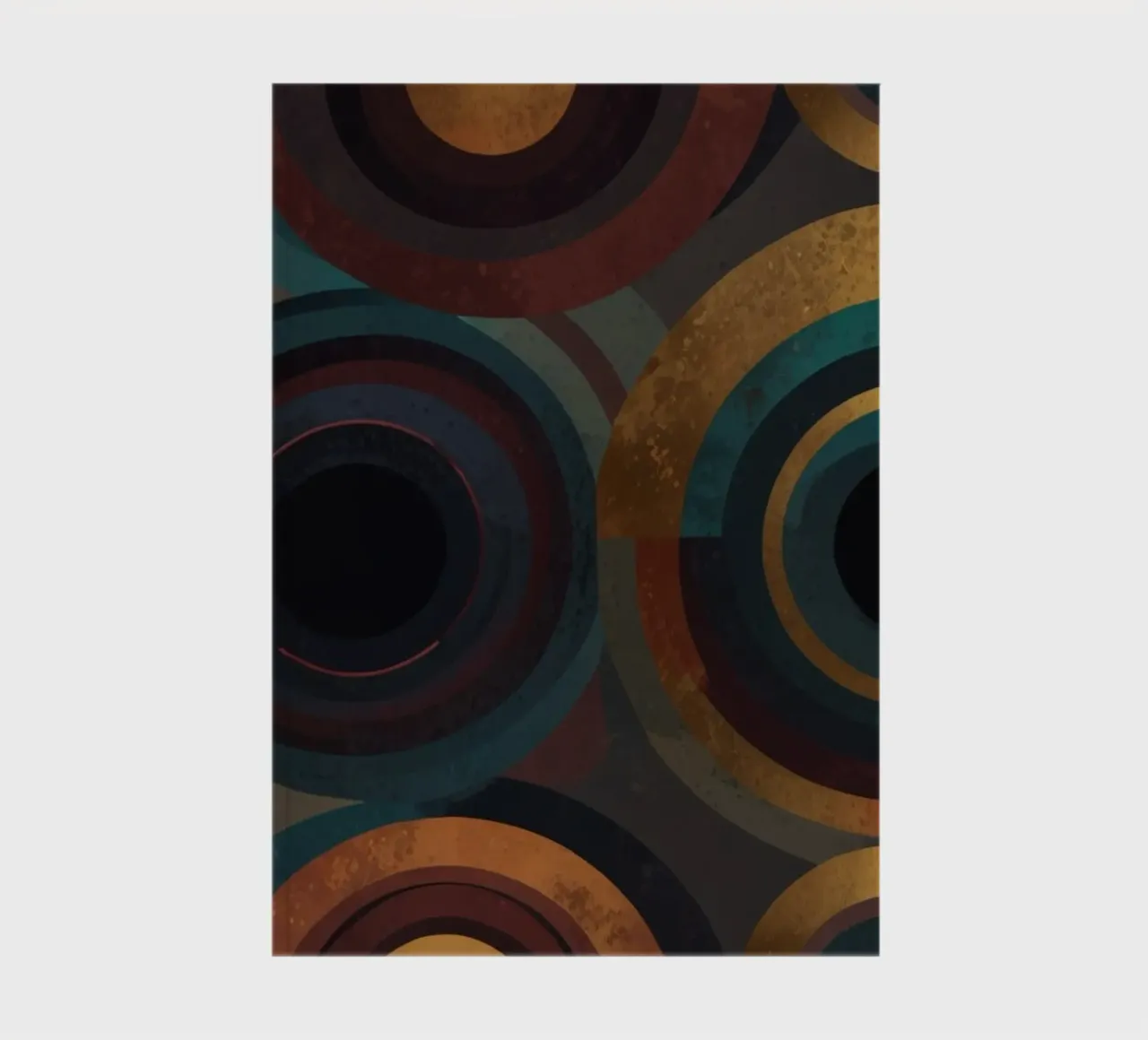 geometrische Kreise in lebendigen Mustern sorgen für ein markantes Visu Notizbuch von DesignDoodle