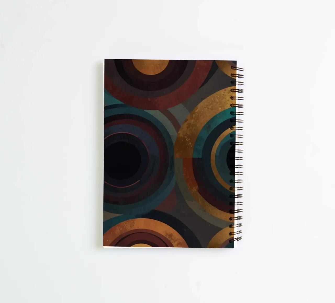 geometric circles in vibrant patterns create a striking visu spiral notebook by DesignDoodle
