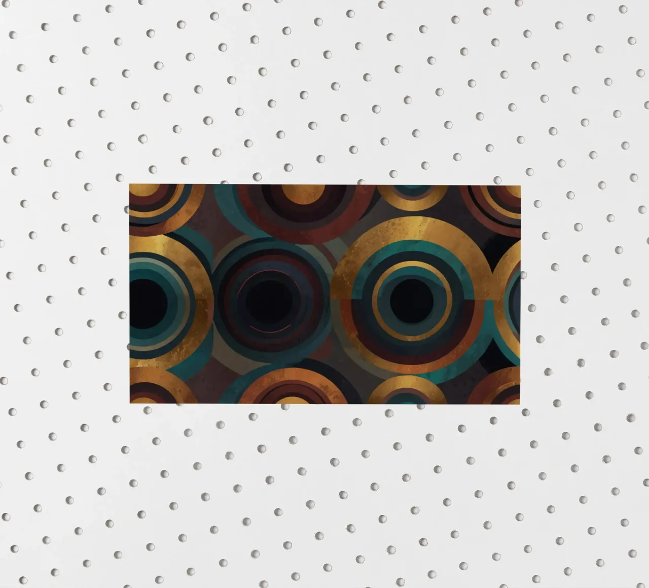 geometric circles in vibrant patterns create a striking visu sticker by DesignDoodle