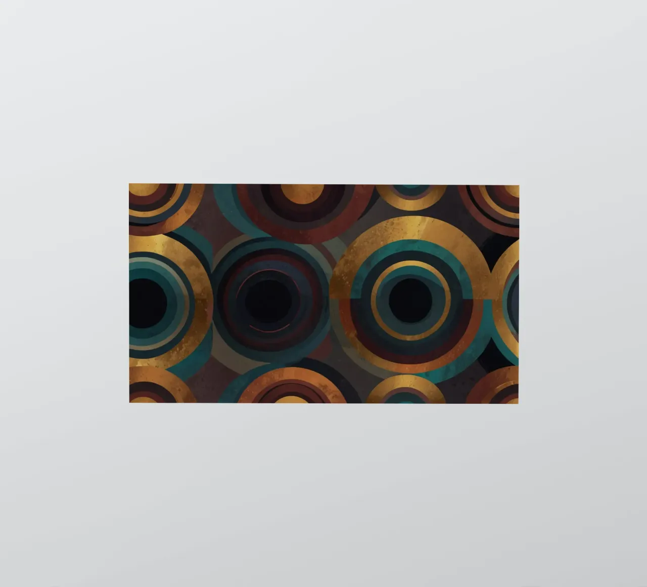 geometric circles in vibrant patterns create a striking visu sticker by DesignDoodle