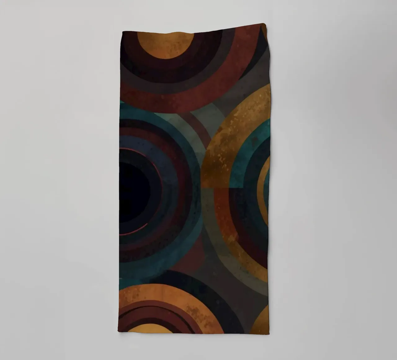 geometric circles in vibrant patterns create a striking visu towel by DesignDoodle