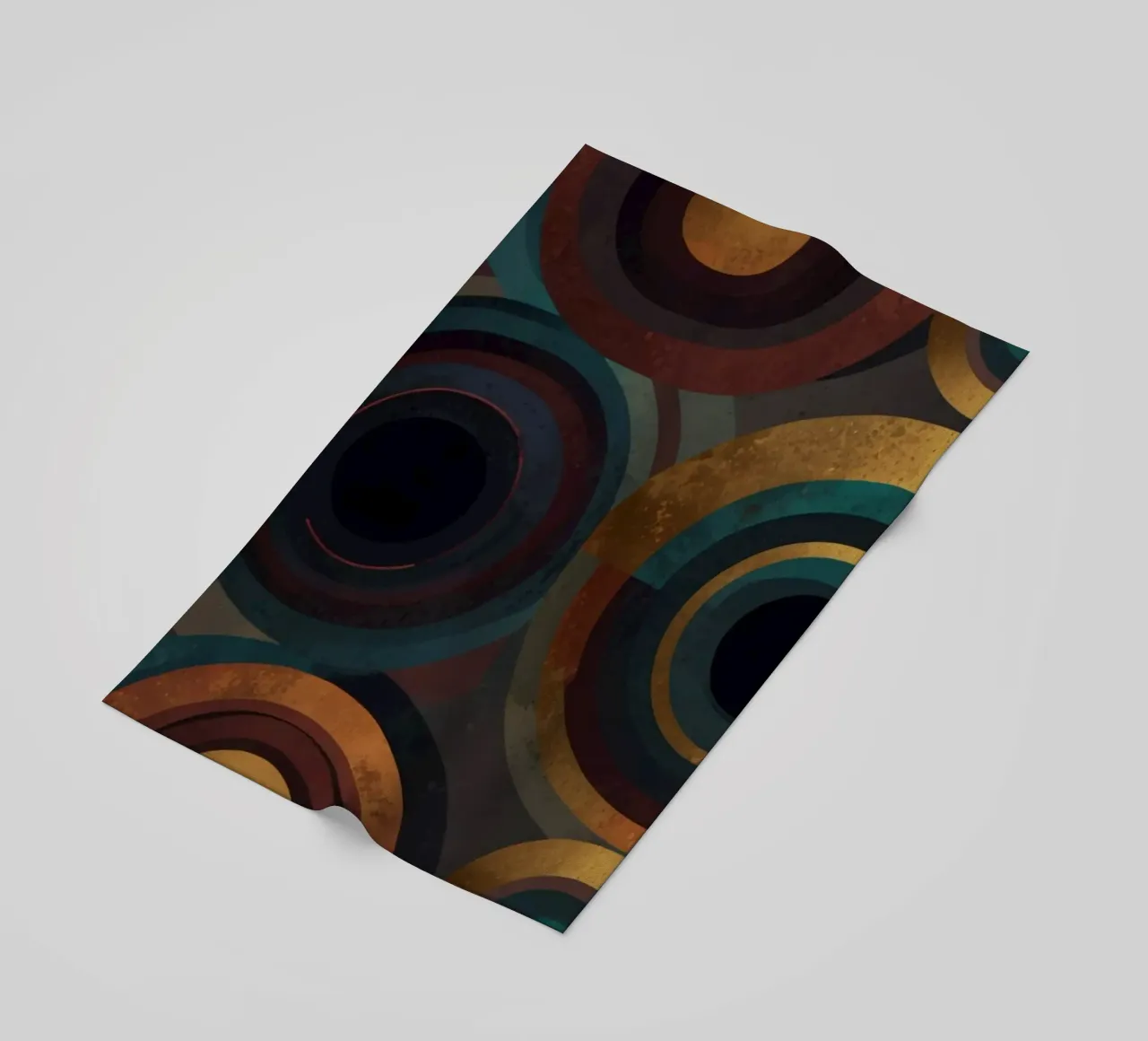 geometric circles in vibrant patterns create a striking visu beach towel by DesignDoodle