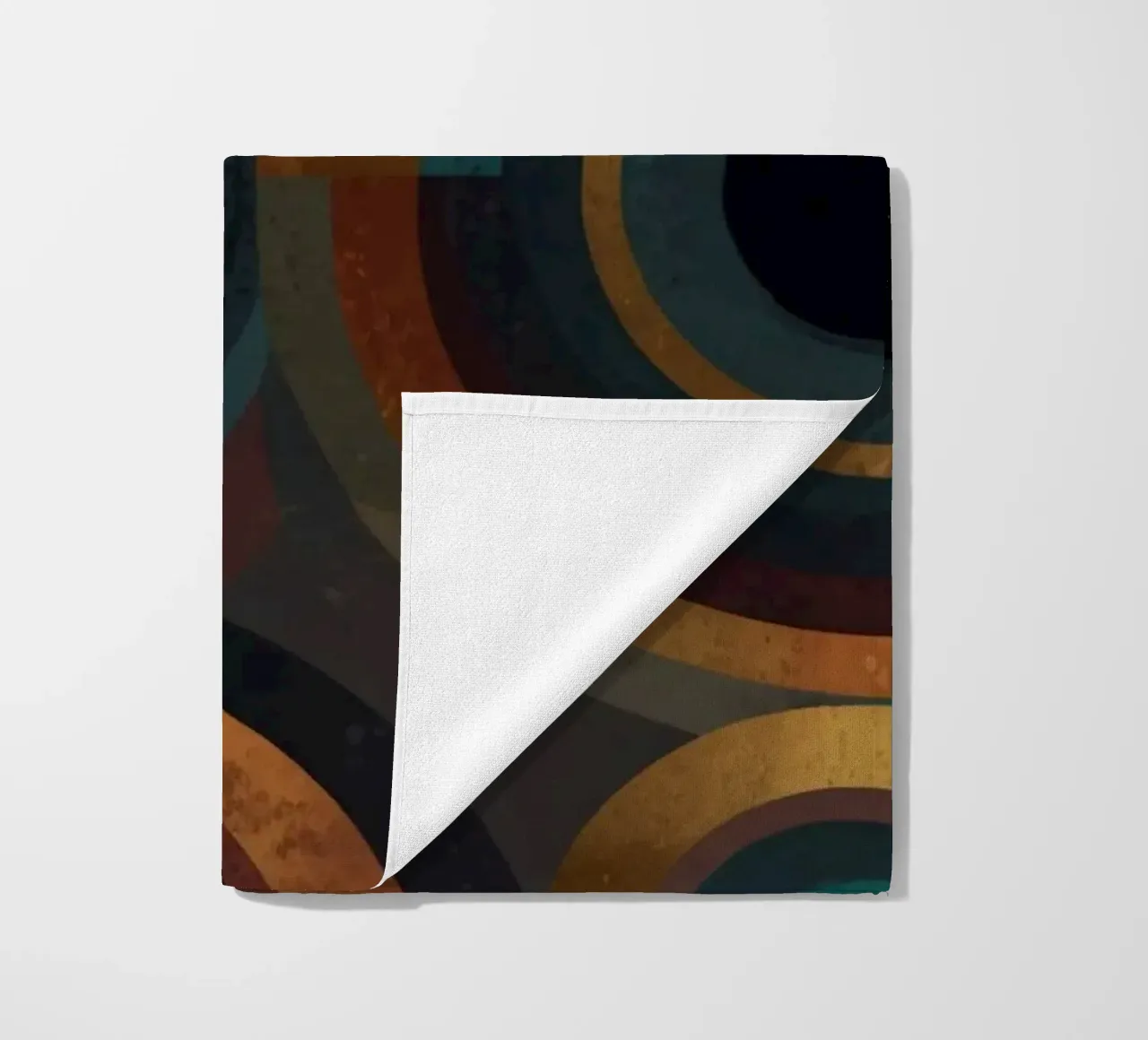 geometric circles in vibrant patterns create a striking visu beach towel by DesignDoodle