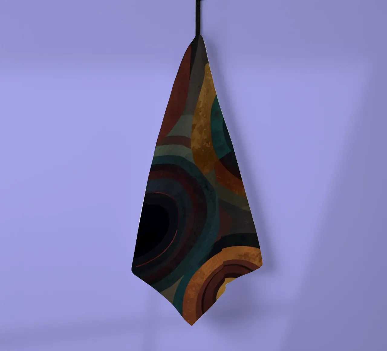 geometric circles in vibrant patterns create a striking visu tea towel by DesignDoodle