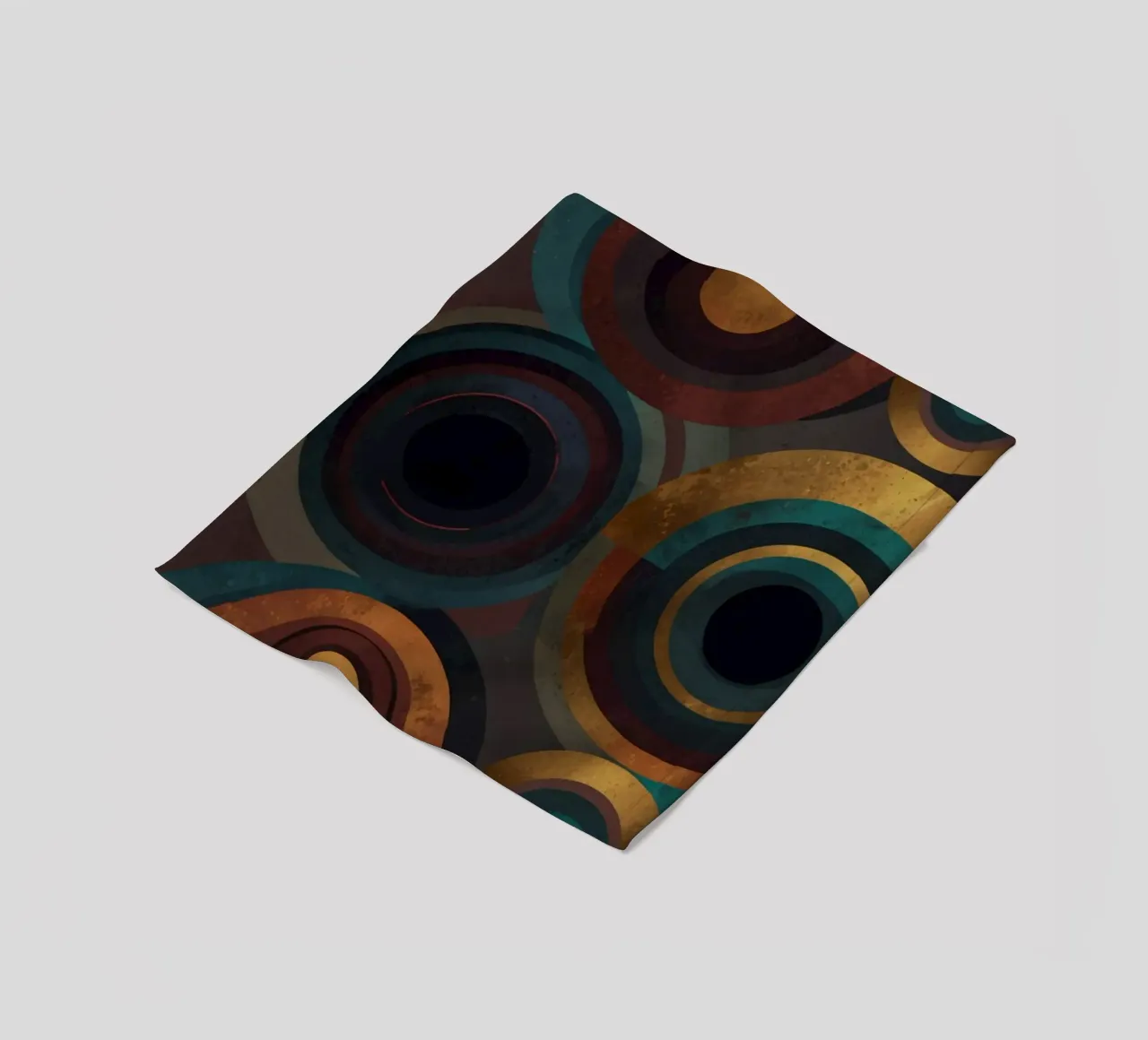 geometric circles in vibrant patterns create a striking visu fleece blanket by DesignDoodle