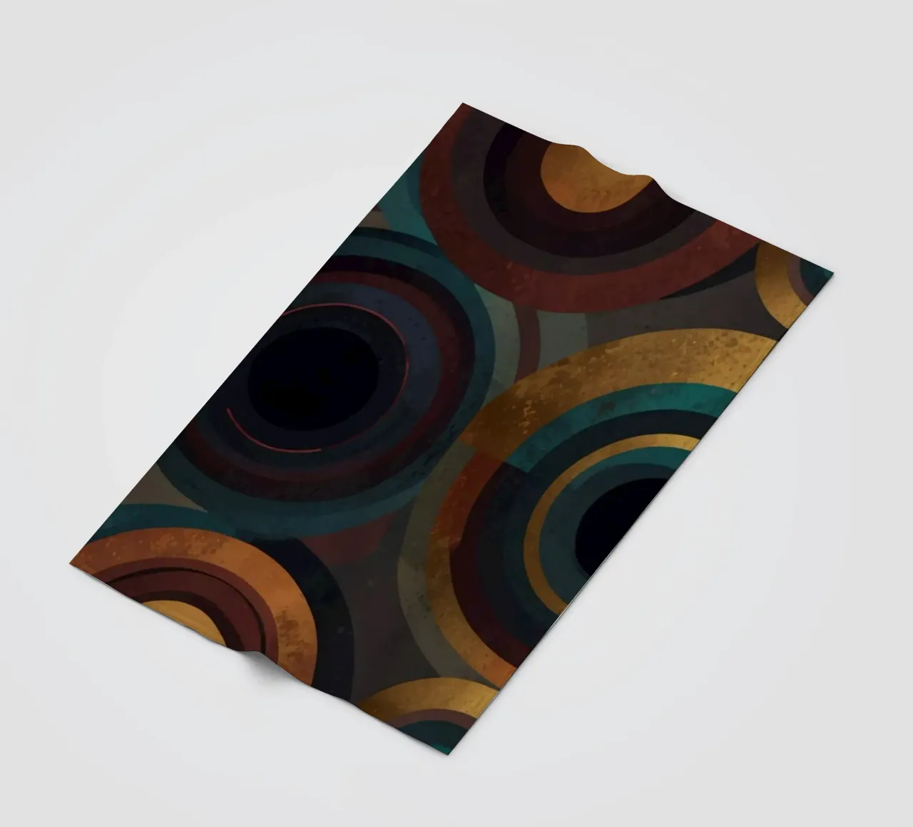 geometric circles in vibrant patterns create a striking visu fleece blanket by DesignDoodle
