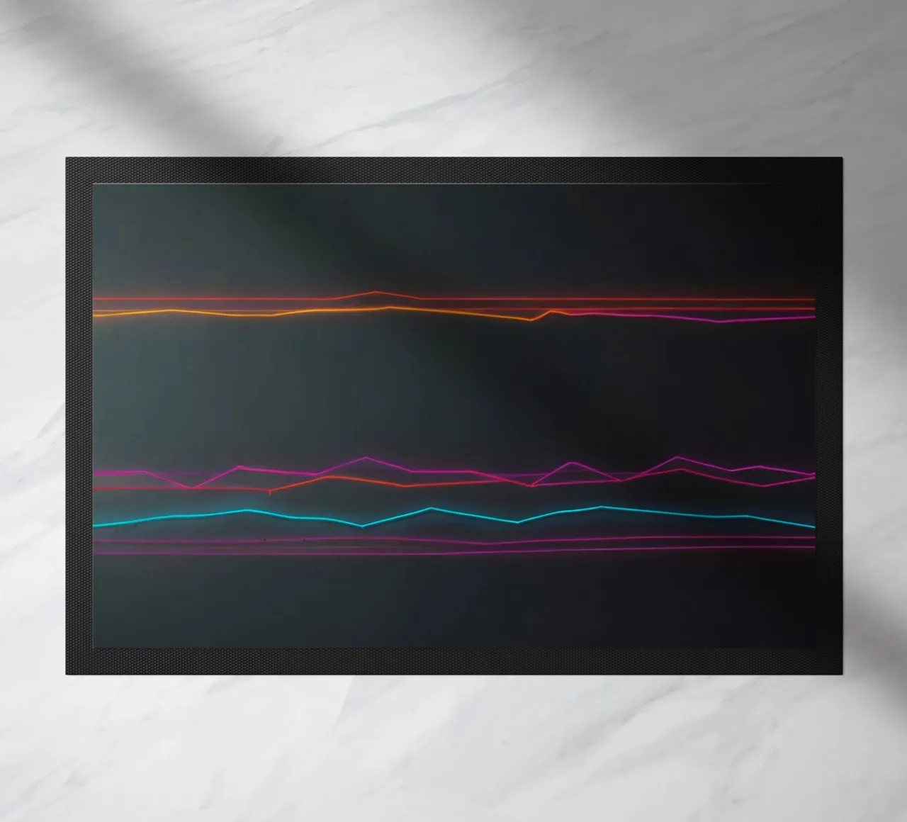 Visualizzazione colorata dei dati con linee che rappresentano le fluttuazioni zerbino da DesignDoodle
