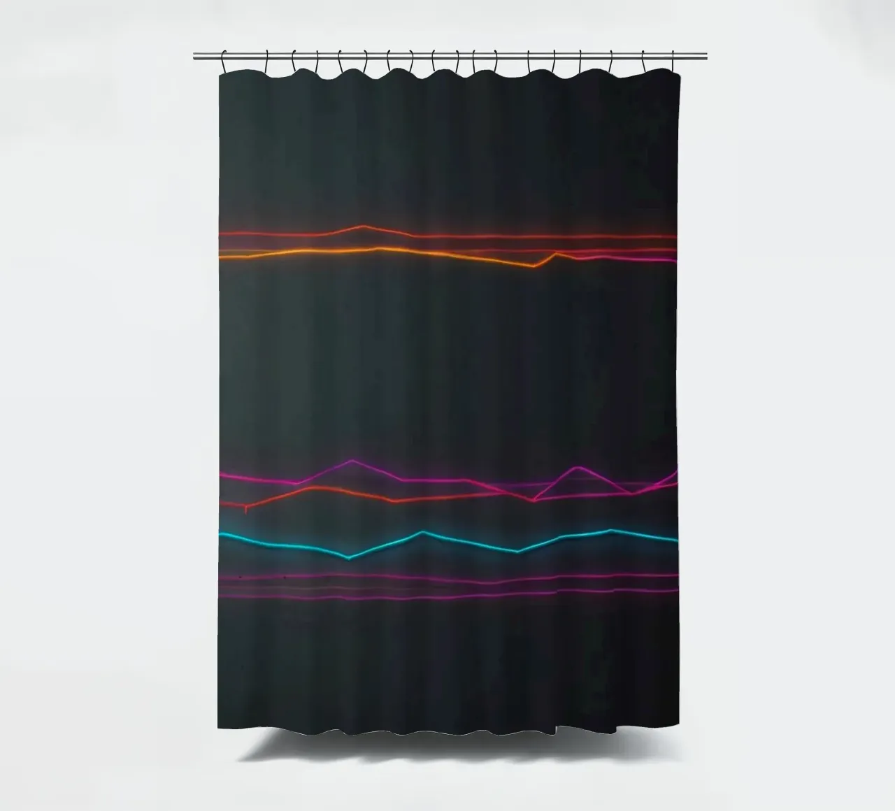 Colorful data visualization with lines representing fluctuat shower curtain by DesignDoodle