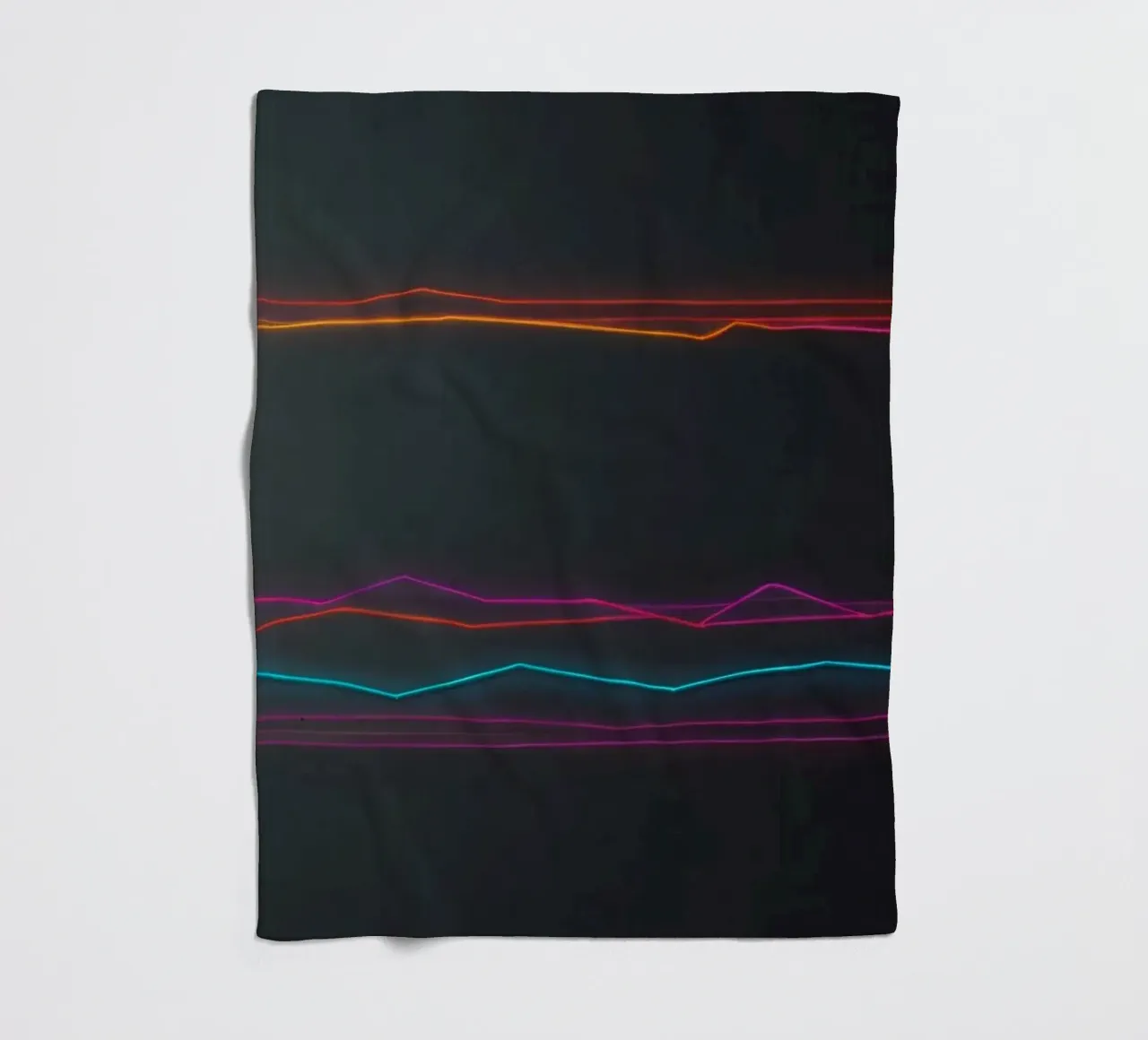 Colorful data visualization with lines representing fluctuat fleece blanket by DesignDoodle