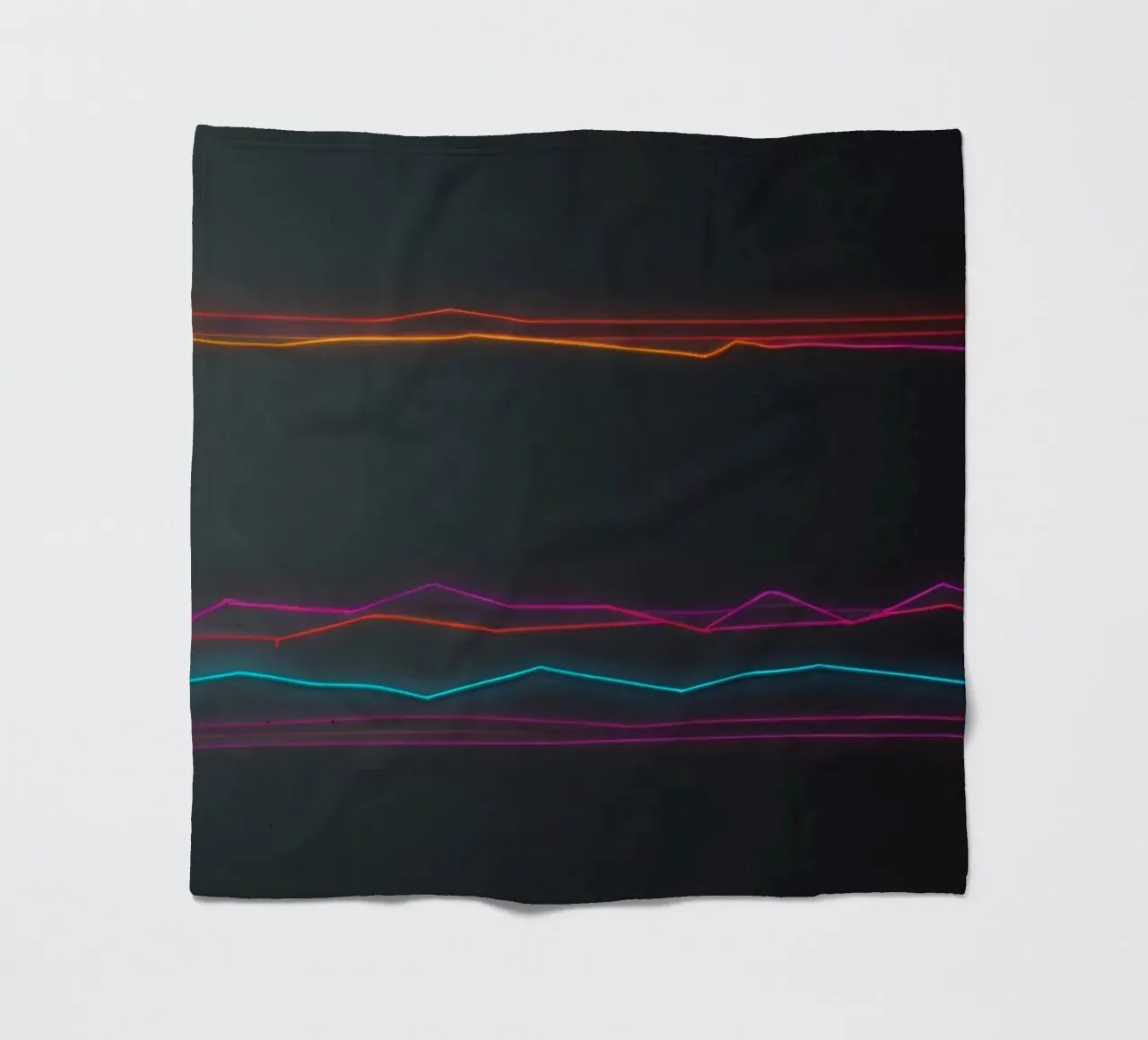 Colorful data visualization with lines representing fluctuat fleece blanket by DesignDoodle