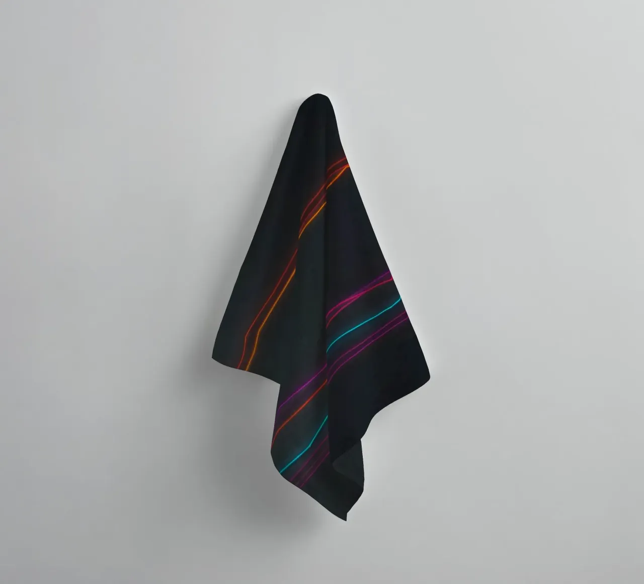 Visualisation de données colorées avec des lignes représentant les fluctuations de l'activité économique. serviette de bain de DesignDoodle