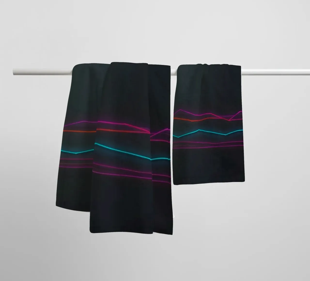 Visualizzazione colorata dei dati con linee che rappresentano le fluttuazioni asciugamano da bagno da DesignDoodle
