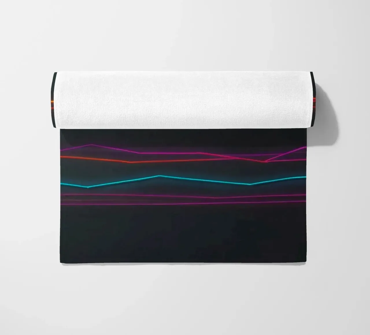 Colorful data visualization with lines representing fluctuat beach towel by DesignDoodle