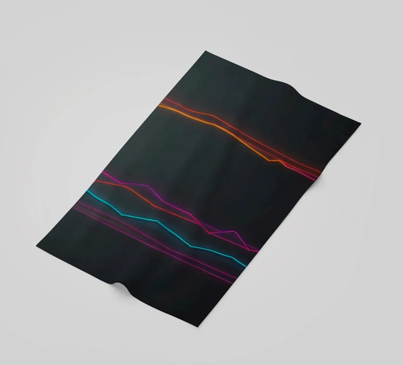 Colorful data visualization with lines representing fluctuat beach towel by DesignDoodle