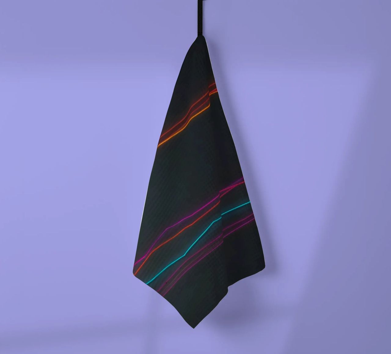 Visualisation de données colorées avec des lignes représentant les fluctuations de l'activité économique. torchon de DesignDoodle