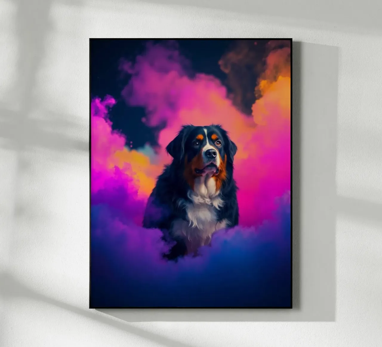 The colorful Bernese Mountain Dog #161 acrylic glass by Yumis.Beargang.and.Me