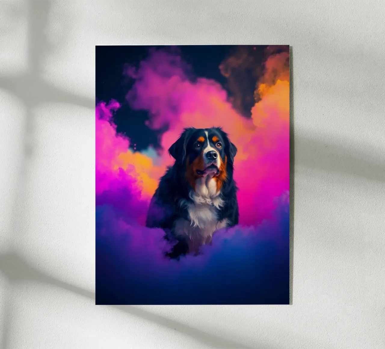 The colorful Bernese Mountain Dog #161 acrylic glass by Yumis.Beargang.and.Me