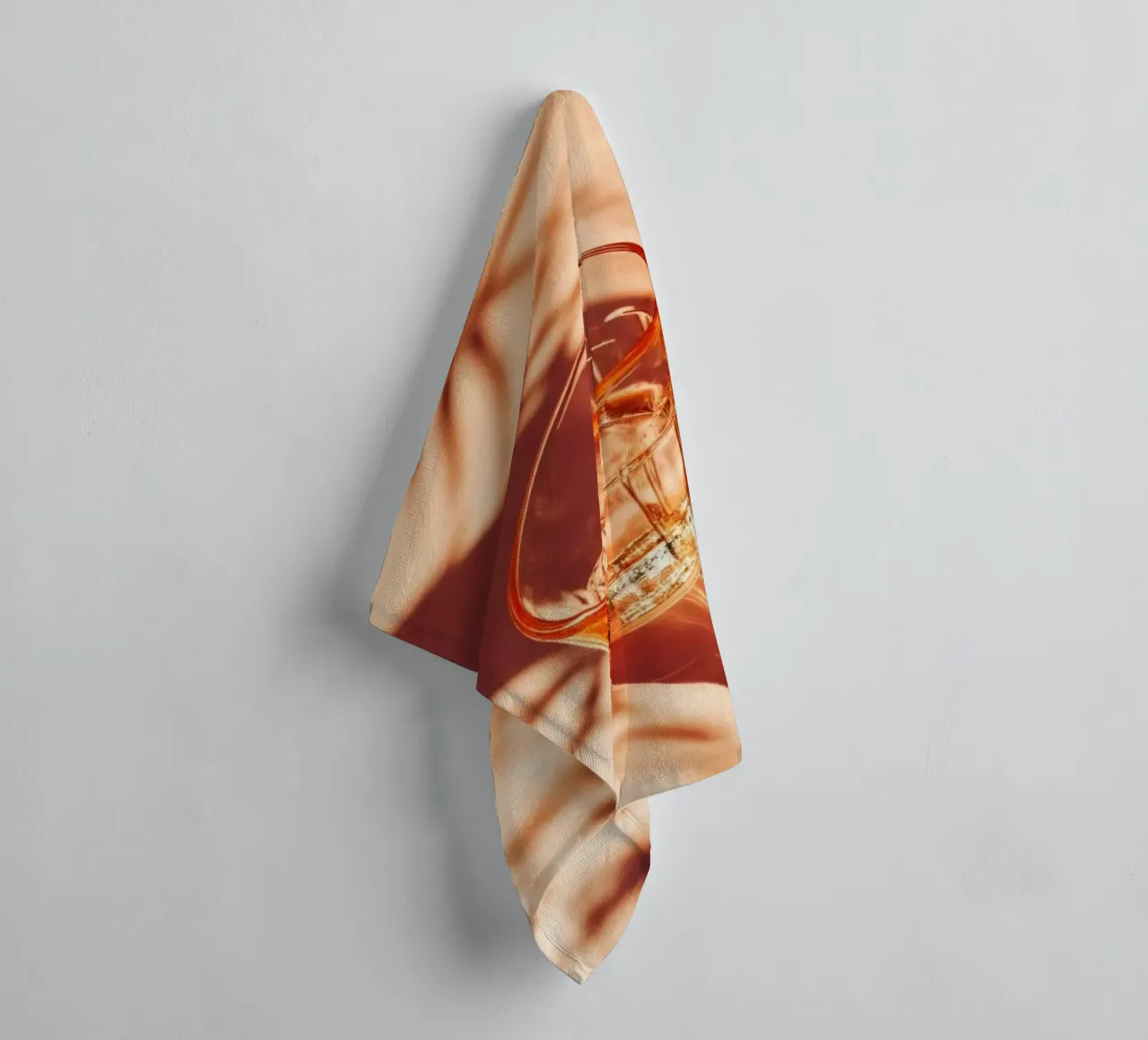 Two Glasses with Shadows on Table towel by Lisa Artifexia