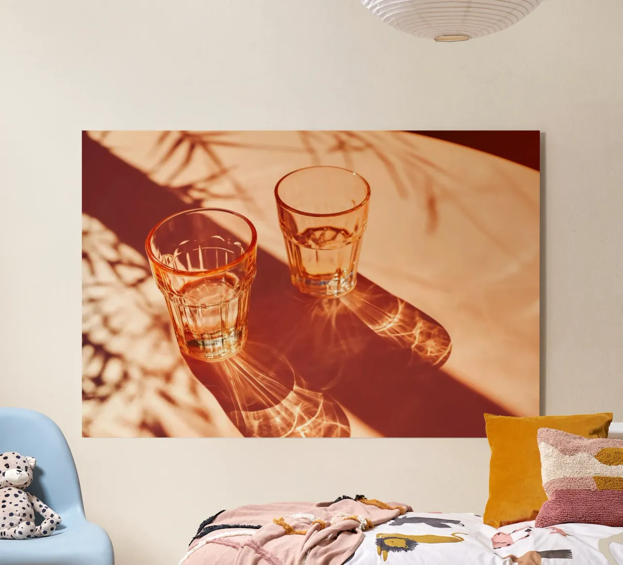 Zwei Gläser mit Schatten auf dem Tisch Acryl-Glas von Lisa Artifexia