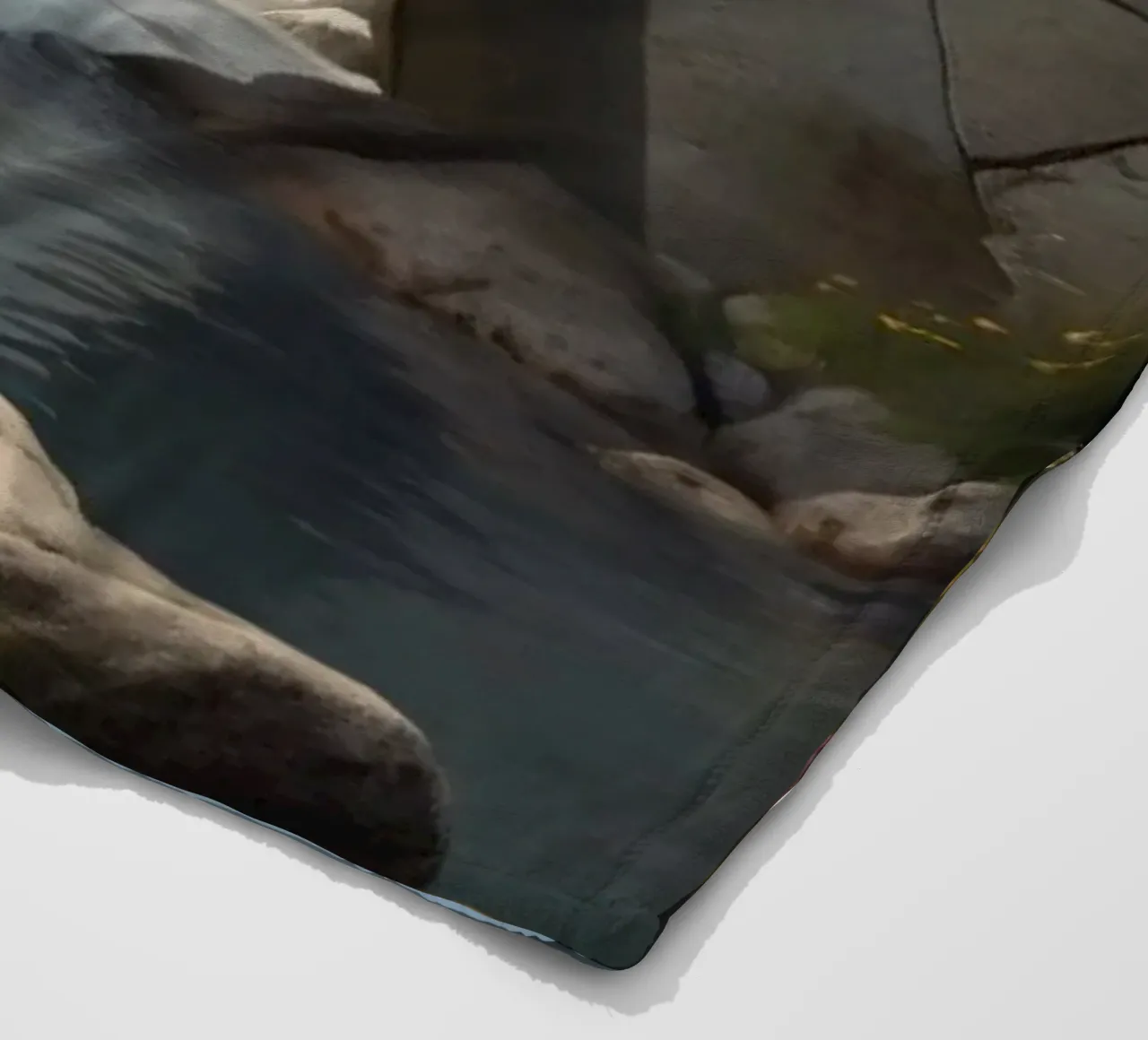 Un ponte tranquillo ornato di fiori selvatici attraversa coperta in pile da DesignDoodle
