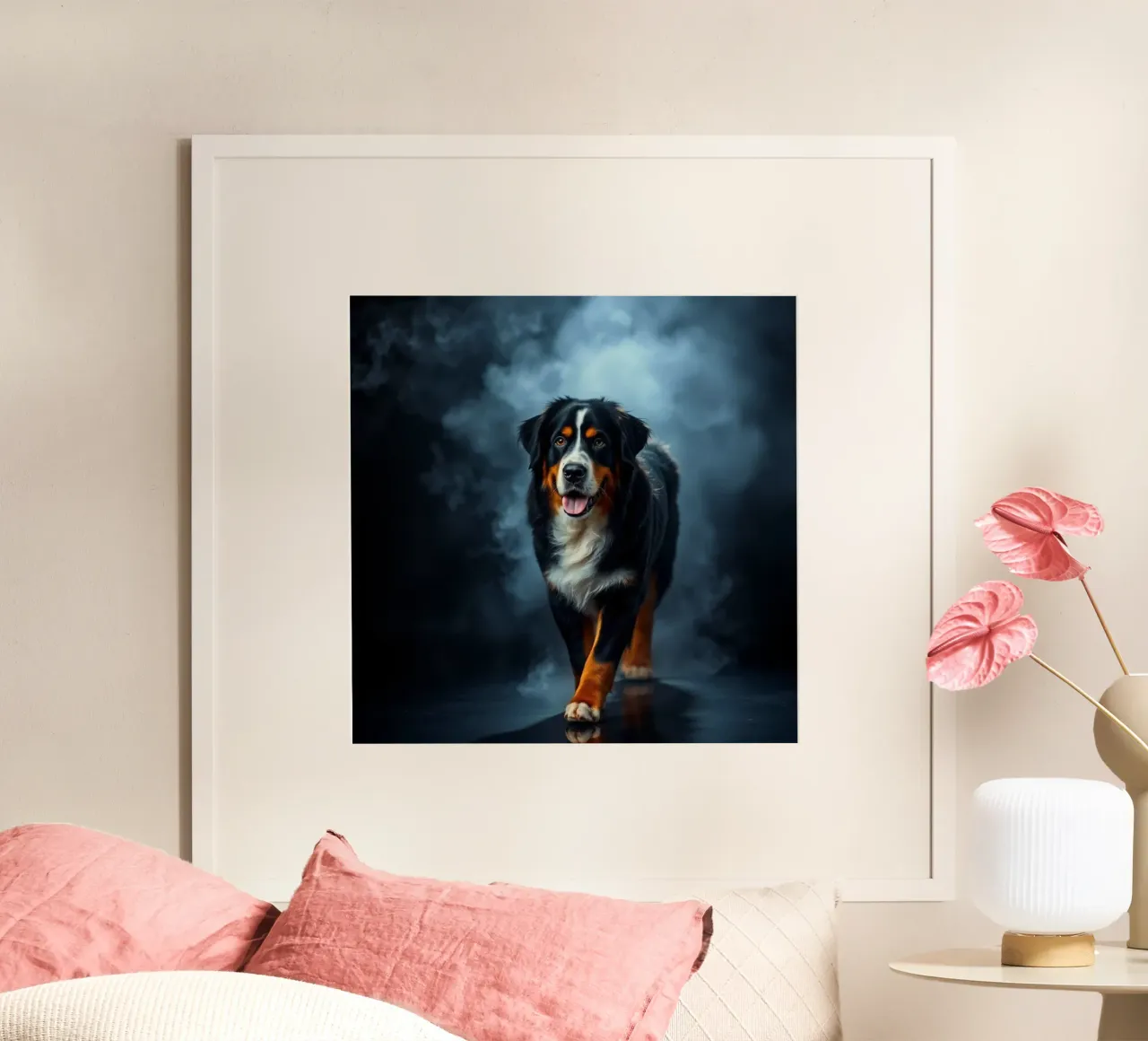 The colorful Bernese Mountain Dog #162 poster by Yumis.Beargang.and.Me