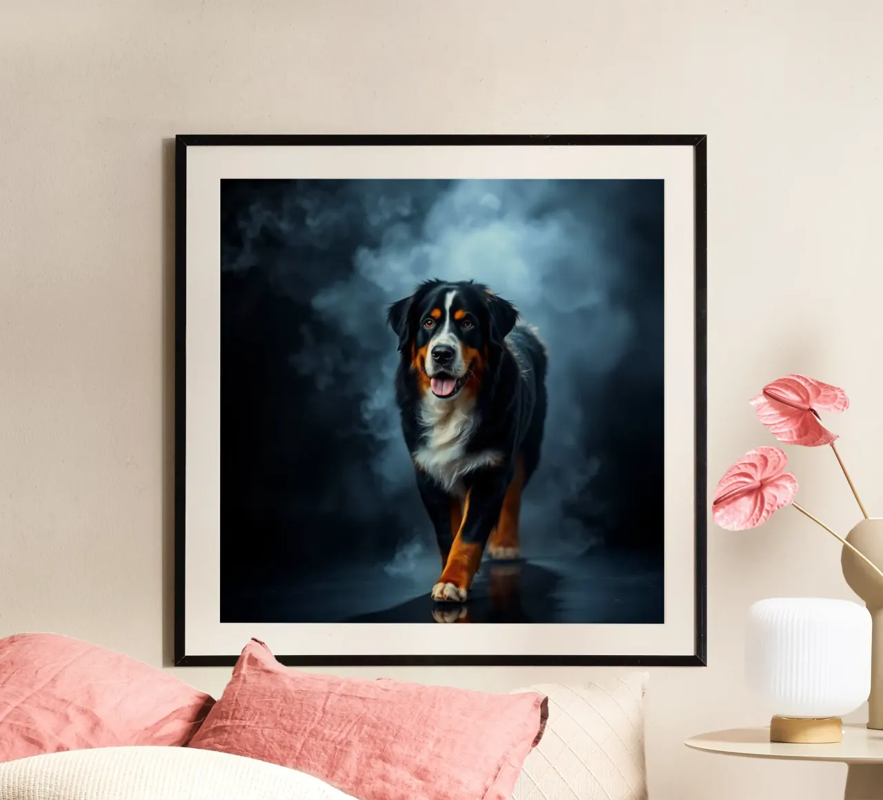 The colorful Bernese Mountain Dog #162 poster by Yumis.Beargang.and.Me