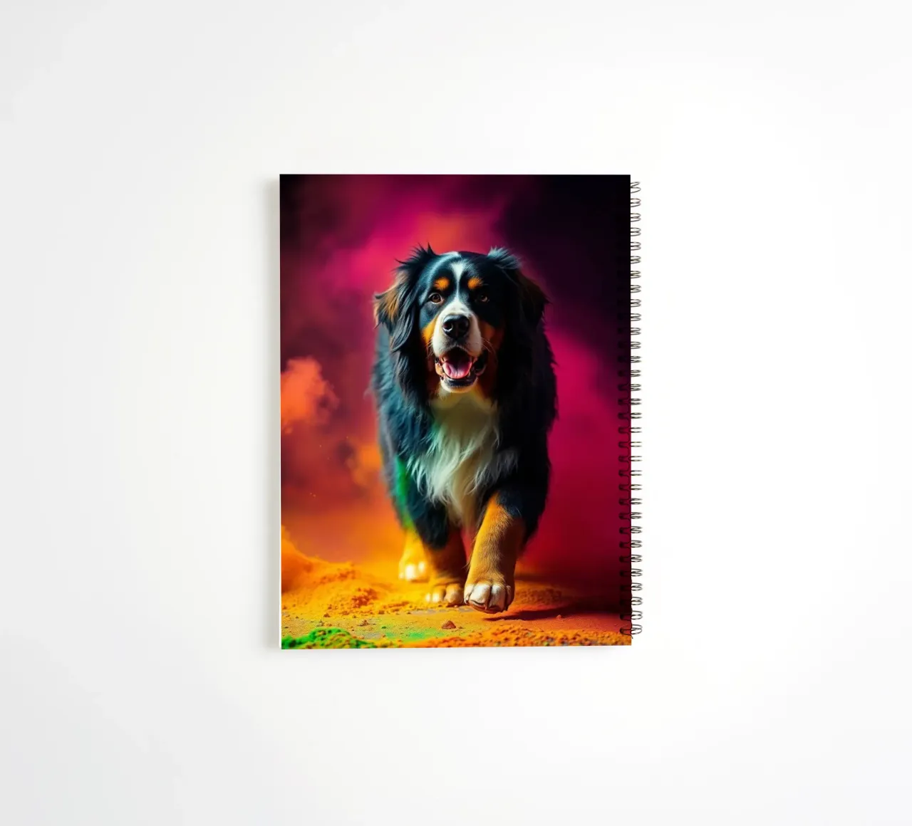 The colorful Bernese Mountain Dog #163 spiral notebook by Yumis.Beargang.and.Me