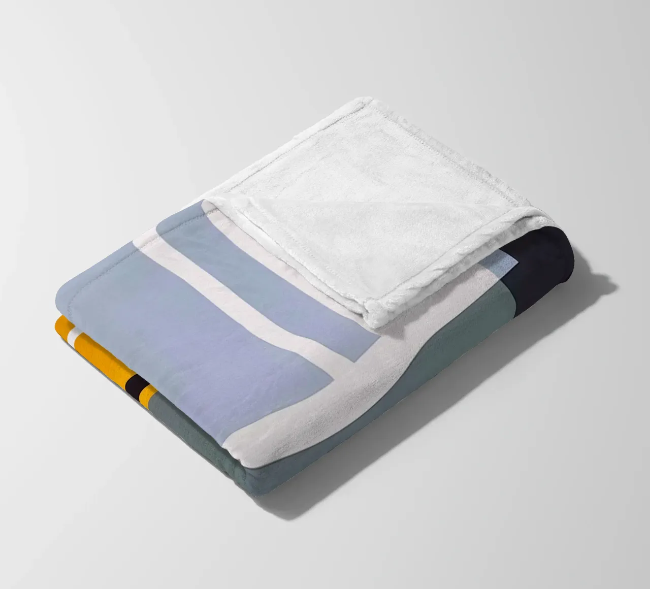 Rhythms in Yellow and Grey Geometry fleece blanket by Artbyvo