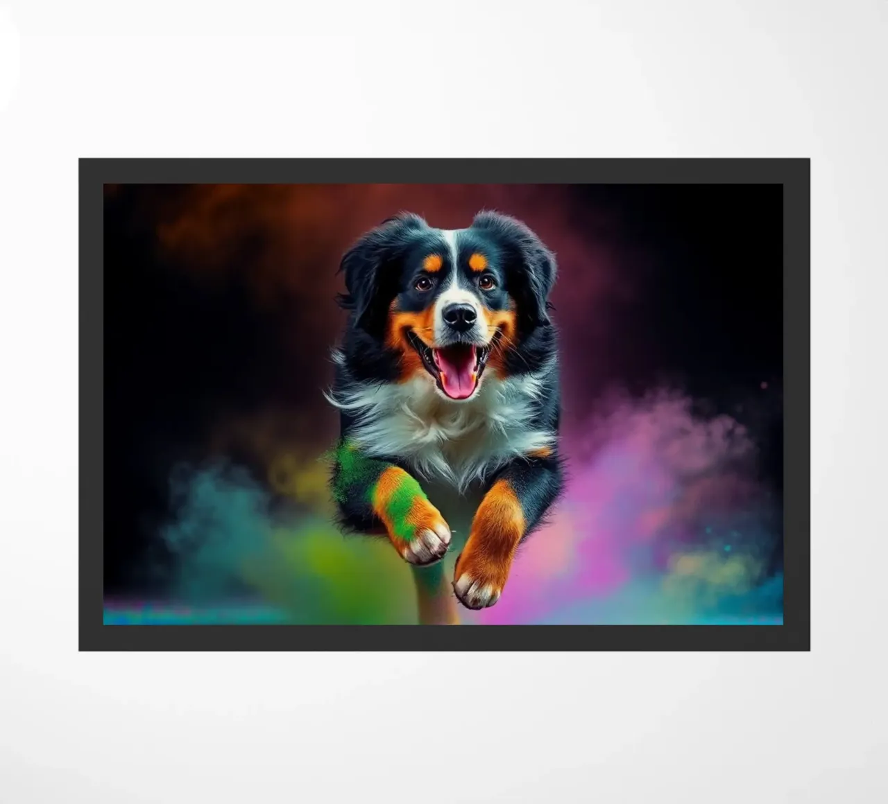 The colorful Bernese Mountain Dog #164 doormat by Yumis.Beargang.and.Me