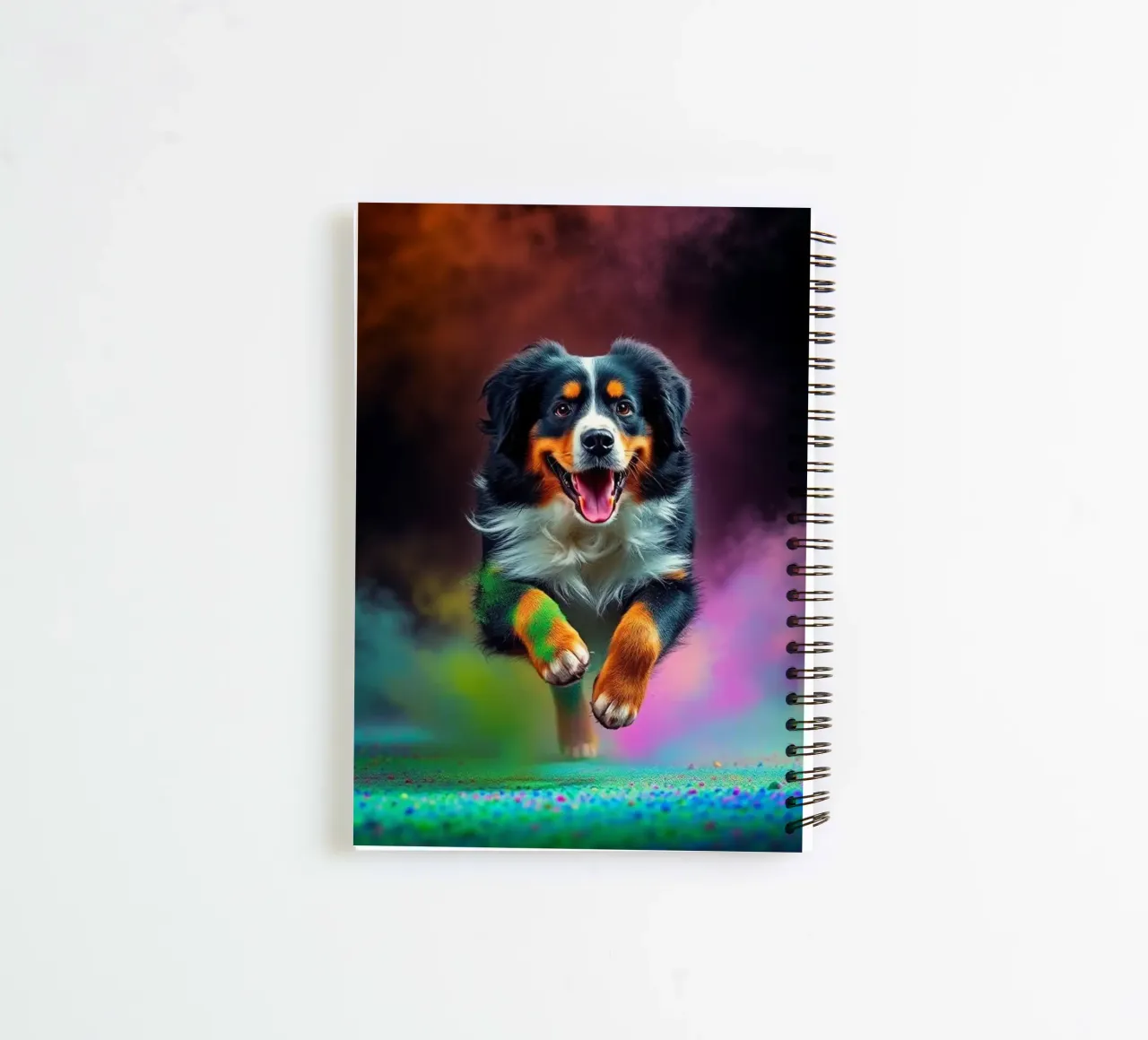 The colorful Bernese Mountain Dog #164 spiral notebook by Yumis.Beargang.and.Me