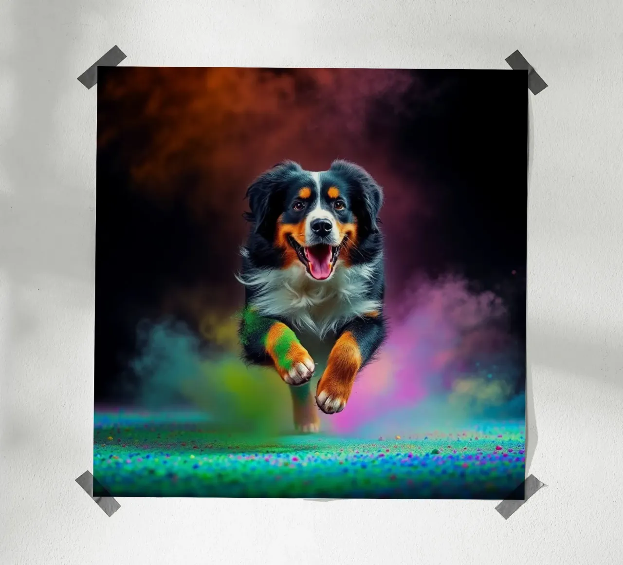 The colorful Bernese Mountain Dog #164 hahnemühle by Yumis.Beargang.and.Me