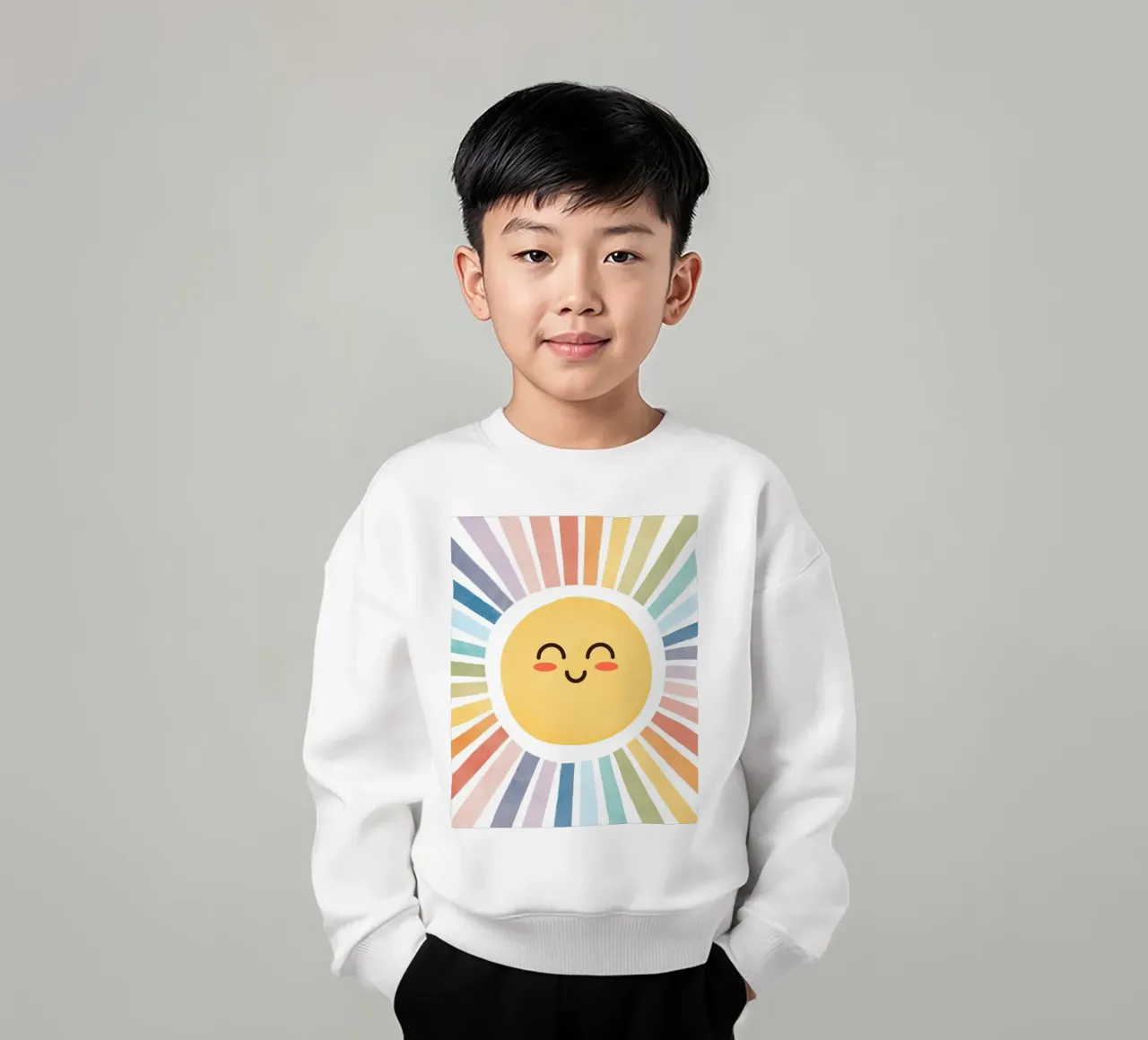 Simpatica stampa del sole felice felpa bambino da SunshinePrints