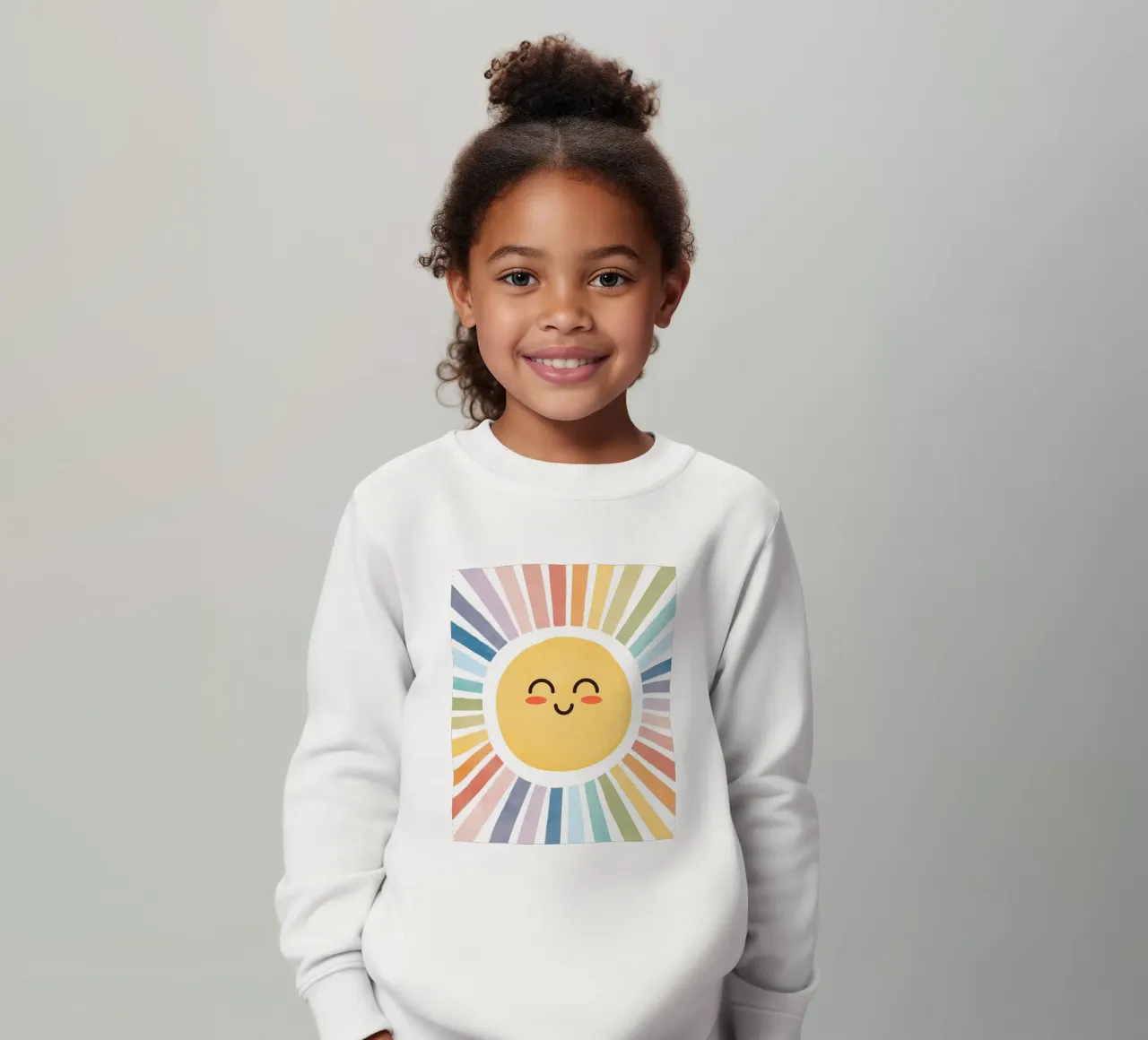 Simpatica stampa del sole felice felpa bambino da SunshinePrints
