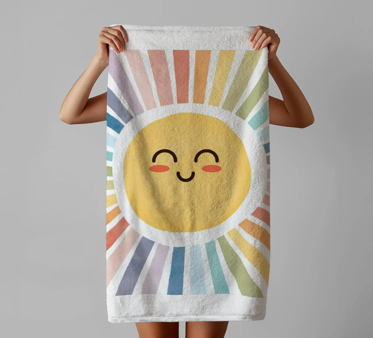 Mignon Imprimé soleil joyeux serviette de bain de SunshinePrints