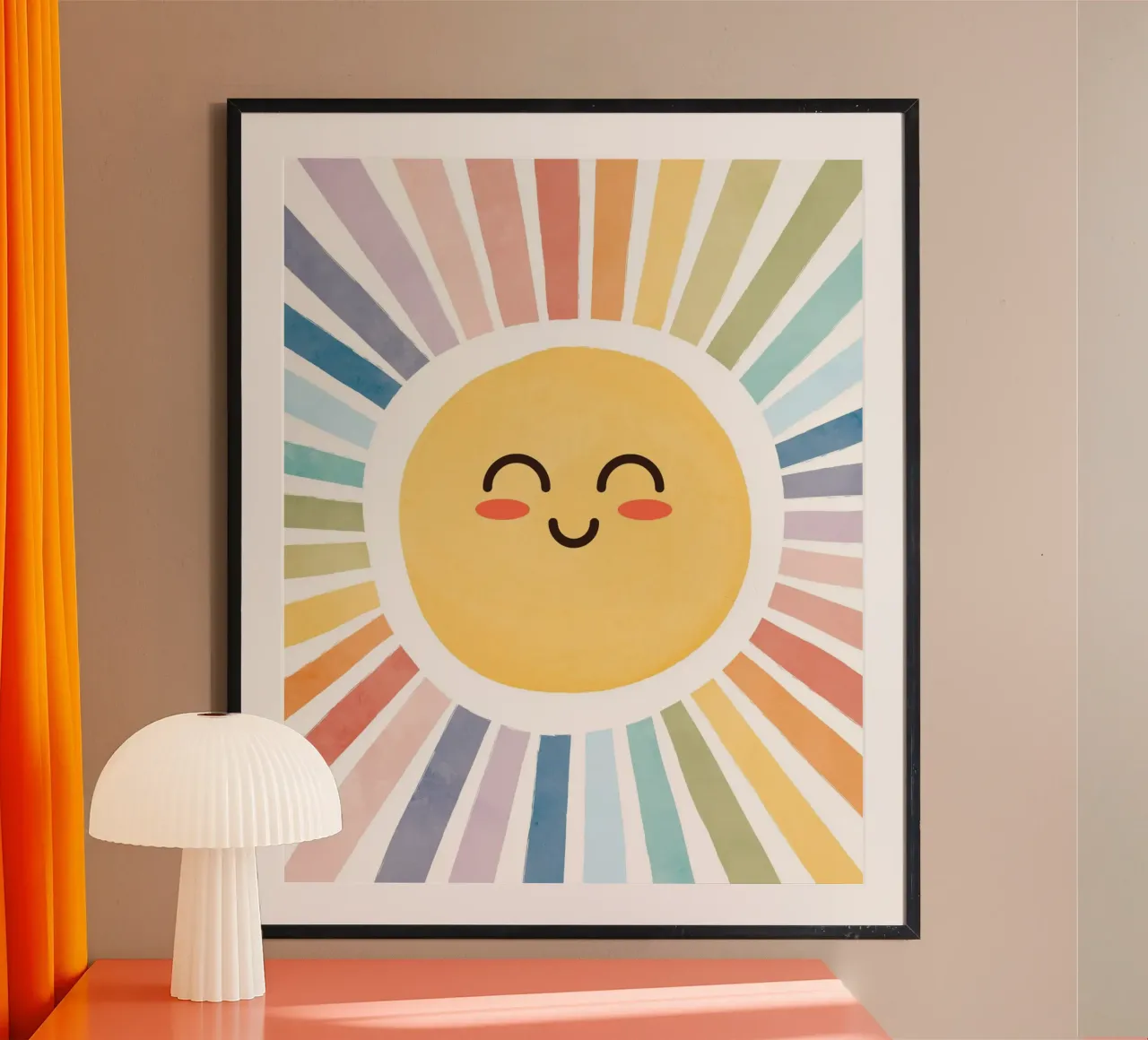 Niedlicher Happy Sun Druck Poster von SunshinePrints