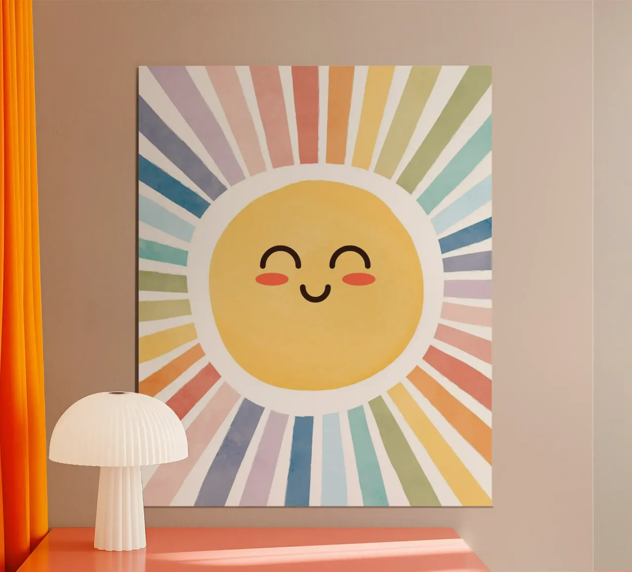 Niedlicher Happy Sun Druck Poster von SunshinePrints