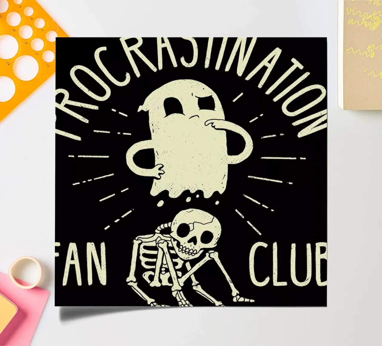 Procrastinate sticker sheet by DinoMike