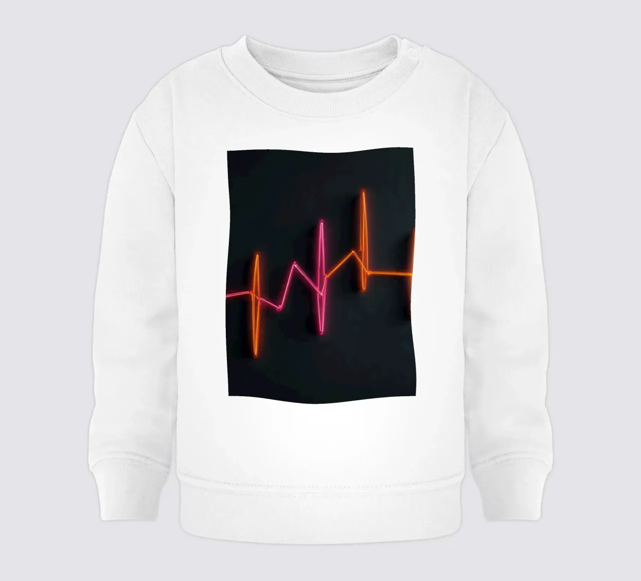 Grafica al neon del battito cardiaco con linee di pulsazione vibranti felpa neonato da DesignDoodle